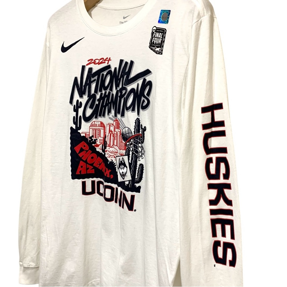 Nike 2024 NCAA Basketball Tournament National Champions UConn Huskies Shirt NWT - Picture 7 of 7
